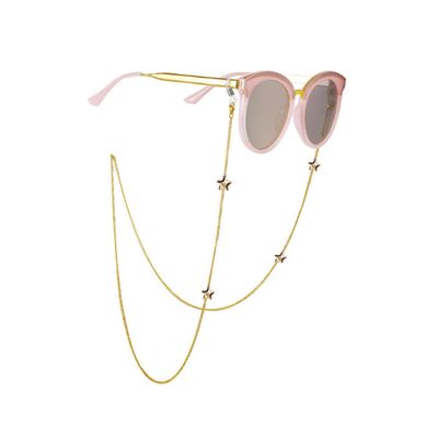 ANDRESLAD Decorative Pentagram Eyeglass Chain Fashion Alloy Cord for Women Neck Strap for Sunglasses Convenient for Storage and Use Golden