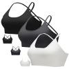 RUNNING GIRL Sports Bras for Women,Sexy Crisscross Back Seamless Padded Sports Bra Medium Support with Removable Pads(2935Black+Grey+White_S) view 1