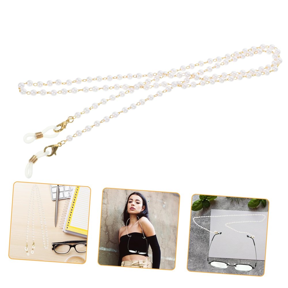 ANDRESLAD Pearl Glasses Chain for Women Gothic Style Sunglasses Strap Eyeglass Holder Beaded Lanyard Necklace