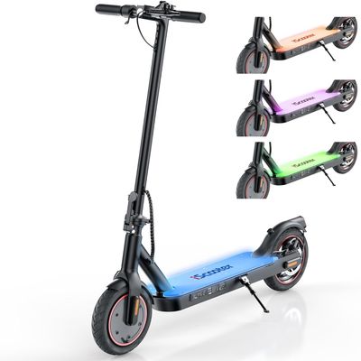 iScooter Electric Scooter Adults and Teenages, Light Up E-Scooter 20 MPH Top Speed, 18 Miles Range, 8.5'' Pneumatic Tires, 350W Foldable and Cruise Control Escooter with Double Braking System & APP