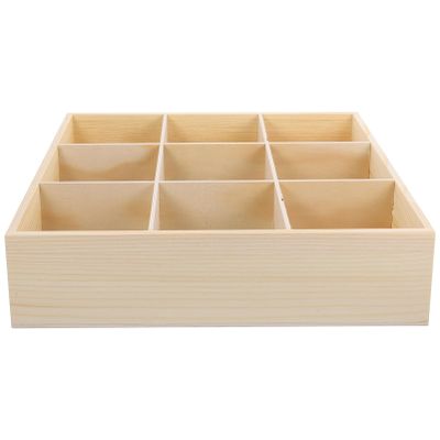 ANDRESLAD Wooden Jewelry Organizer Box Multi Compartments Desktop Storage for Smooth Finish for Decor