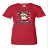 XX-Large Red Women Meowy Christmas Funny Santa Cat T-Shirt view 3