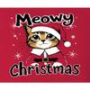 XX-Large Red Women Meowy Christmas Funny Santa Cat T-Shirt view 4