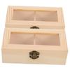 ANDRESLAD 2pcs Transparent Wooden Jewelry Box Multi-functional Storage Container for Earrings Necklaces Bracelets Compact Lightweight Design with Window for Easy Viewing and view 1
