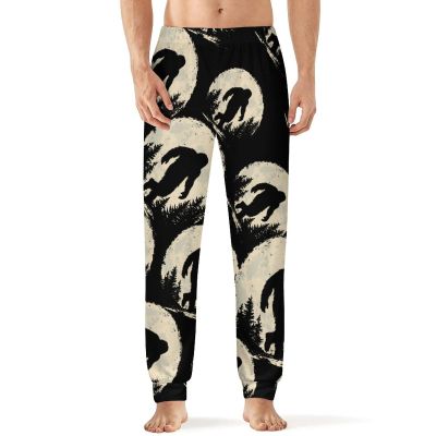 Big Foot Forests Moon Mens Pajama Pants Print Pj Pants Pajama Bottoms Lounge Pants Sleep Pant Sleepwear 2XL