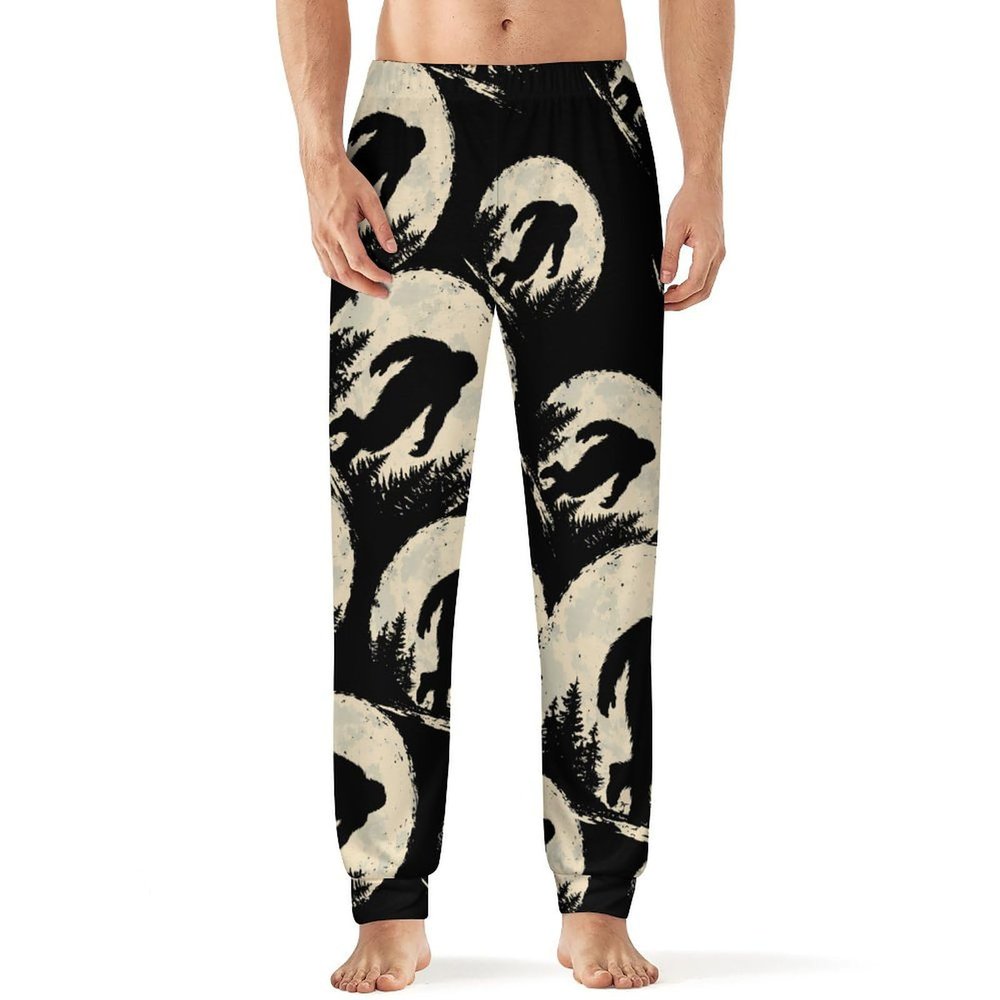 Big Foot Forests Moon Mens Pajama Pants Print Pj Pants Pajama Bottoms Lounge Pants Sleep Pant Sleepwear 2XL
