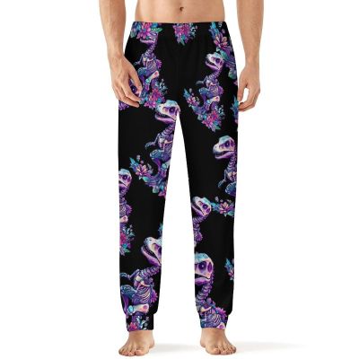 Skeleton Dinosau Bones Paleontologist Mens Pajama Pants Print Pj Pants Pajama Bottoms Lounge Pants Sleep Pant Sleepwear 4XL