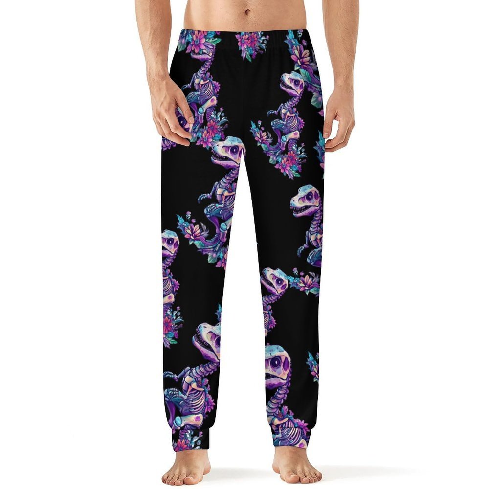 Skeleton Dinosau Bones Paleontologist Mens Pajama Pants Print Pj Pants Pajama Bottoms Lounge Pants Sleep Pant Sleepwear 4XL