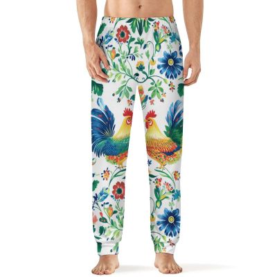 Polish Floral Folk Rooster Mens Pajama Pants Print Pj Pants Pajama Bottoms Lounge Pants Sleep Pant Sleepwear 2XL