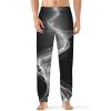 Light Streak Black And White Abstract Line Mens Pajama Pants Print Pj Pants Pajama Bottoms Lounge Pants Sleep Pant Sleepwear 2XL view 1