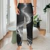 Light Streak Black And White Abstract Line Mens Pajama Pants Print Pj Pants Pajama Bottoms Lounge Pants Sleep Pant Sleepwear 2XL view 2