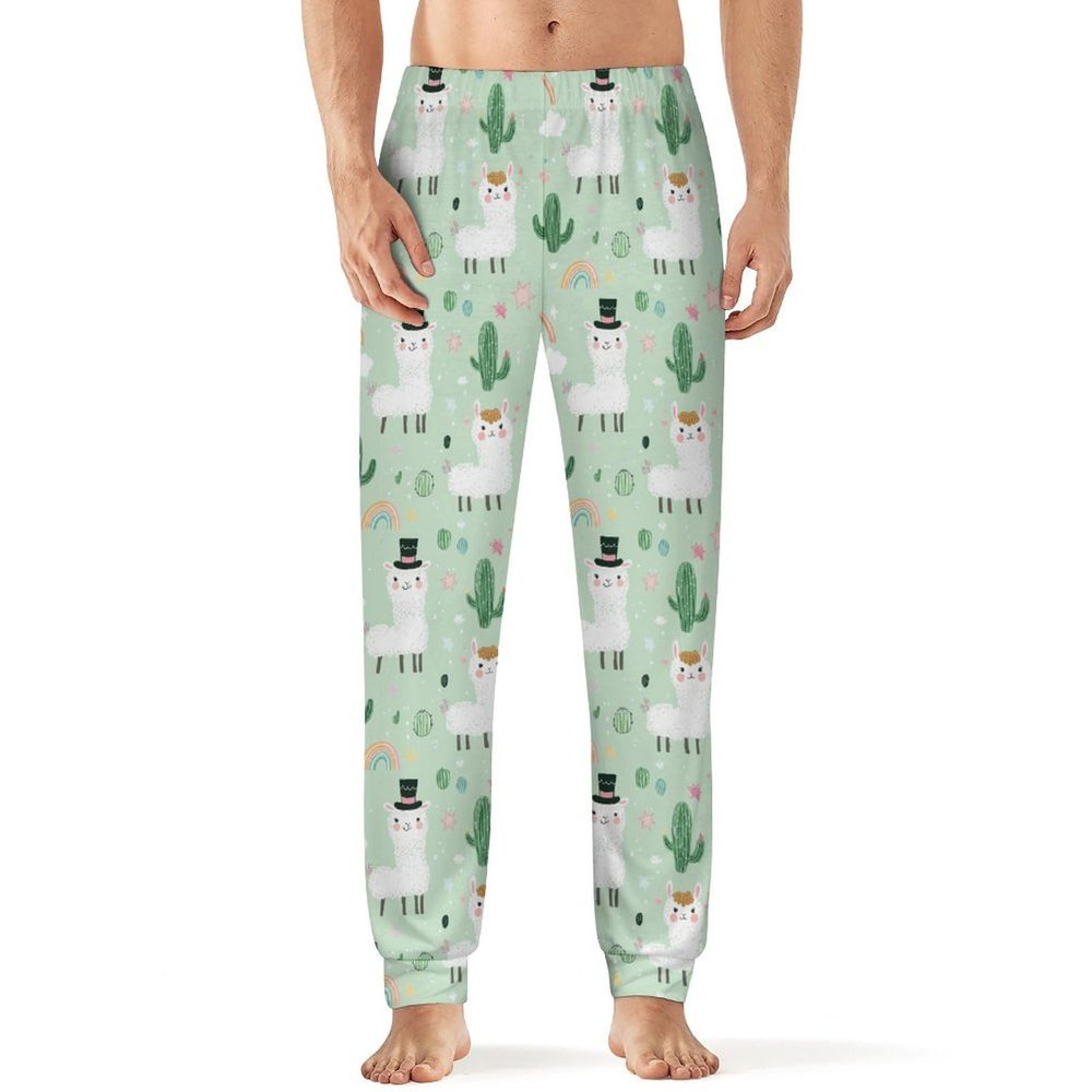 Cute Llamas Mens Pajama Pants Print Pj Pants Pajama Bottoms Lounge Pants Sleep Pant Sleepwear 2XL