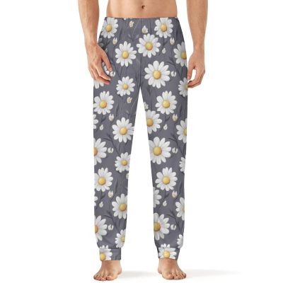 Daisy Prints Mens Pajama Pants Print Pj Pants Pajama Bottoms Lounge Pants Sleep Pant Sleepwear M
