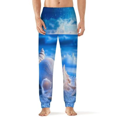 Beach Seashell Mens Pajama Pants Print Pj Pants Pajama Bottoms Lounge Pants Sleep Pant Sleepwear 5XL