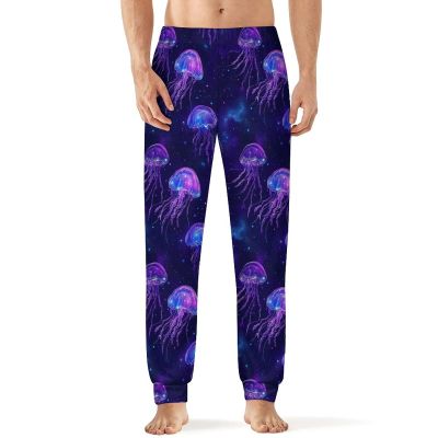 Spaces Jellyfishes Mens Pajama Pants Print Pj Pants Pajama Bottoms Lounge Pants Sleep Pant Sleepwear 4XL