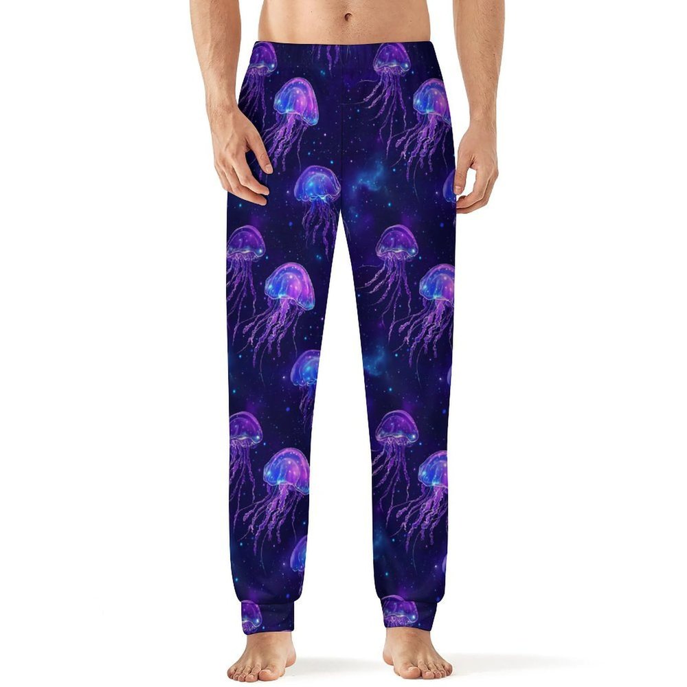 Spaces Jellyfishes Mens Pajama Pants Print Pj Pants Pajama Bottoms Lounge Pants Sleep Pant Sleepwear 4XL