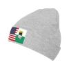 ZKLCRYTR Flag of Danube Swabians and America Beanie Hat Acrylic Knit Warm Winter Hats for Women Men Skull Cap Gray view 1