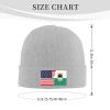 ZKLCRYTR Flag of Danube Swabians and America Beanie Hat Acrylic Knit Warm Winter Hats for Women Men Skull Cap Gray view 4