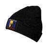 I Stand for The Barbados Flag and I Kneel for The Cross Beanie Hat Acrylic Knit Warm Winter Hats for Women Men Skull Cap Black view 1