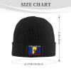 I Stand for The Barbados Flag and I Kneel for The Cross Beanie Hat Acrylic Knit Warm Winter Hats for Women Men Skull Cap Black view 4