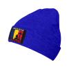I Stand for The Chad Flag and I Kneel for The Cross Beanie Hat Acrylic Knit Warm Winter Hats for Women Men Skull Cap Blue view 1
