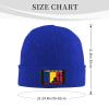 I Stand for The Chad Flag and I Kneel for The Cross Beanie Hat Acrylic Knit Warm Winter Hats for Women Men Skull Cap Blue view 4