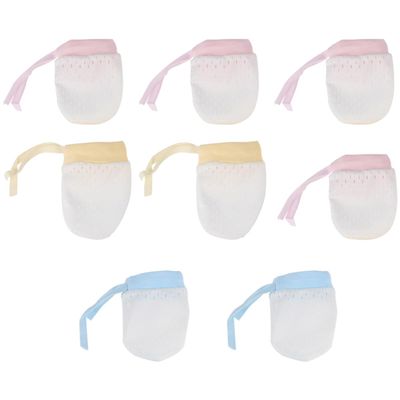 COSMEVIVI 4pairs Newborn Mittens Grasping Gloves Newborn Face Protection Ice Silk Months Accessories
