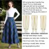 SLQPFK Women Long Plaid Skirt,2025 Fall Winter Warm Wool Plaid Maxi Skirt with Pockets,Elastic Waist A Line Tartan Skirts Blue view 3