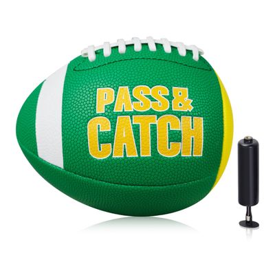 Lemondo PassCatch Youth Size(Ages 5-14), Train Football Passing & Handling Technique with Rebounder Half Ball, Ideal for Solo Practice Against a Wall(with Pump)