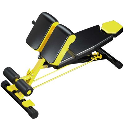 UMJIGF Roman Chair, Back Extension Machine, Adjustable Hyperextension Bench Weight Bench for Home Gym Strength Training Max Capacity 550lbs,Yellow