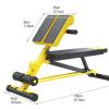 UMJIGF Roman Chair, Back Extension Machine, Adjustable Hyperextension Bench Weight Bench for Home Gym Strength Training Max Capacity 550lbs,Yellow view 2