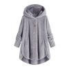 Fleece Jacket Women Long Sleeve Sherpa Hooded Coats Winter Fall Warm Fuzzy Jackets Plus Size Button Plush Outerwear view 3