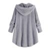 Fleece Jacket Women Long Sleeve Sherpa Hooded Coats Winter Fall Warm Fuzzy Jackets Plus Size Button Plush Outerwear view 4
