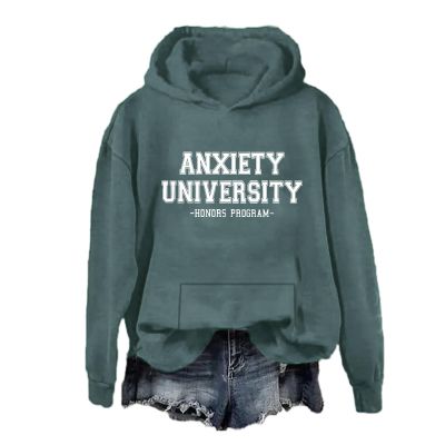 Anxiety University Honors Program Hoodie, Anxiety University Honors Program Sweatshirt, Funny Long Sleeve Shirt Green