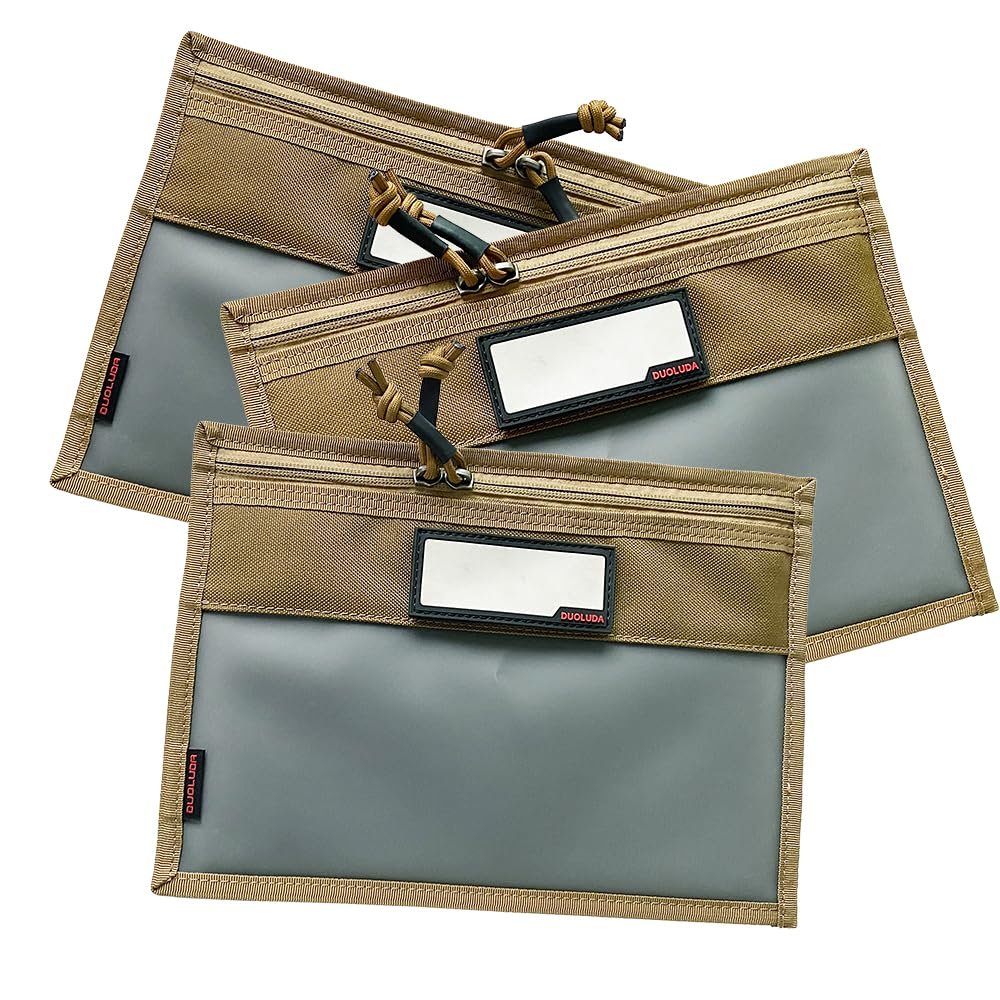 DUOLUDA 3-Pack Handgun Case,Small Soft Pistol Rug Case Tactical Handgun Storage Pouch with for Hunting Shooting Range Sports 4 of ID Patches Included (Small khaki)