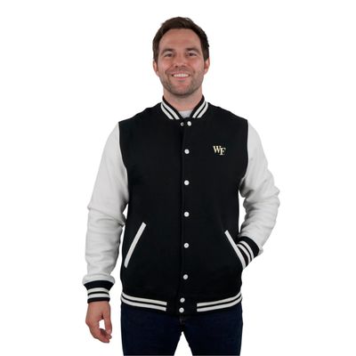 Vantage Apparel Men's Collegiate Varsity Letterman Style Fleece Jacket, Wake Forest Demon Deacons, Small