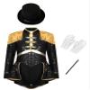 Moggemol Kids Halloween Circus Ringmaster Outfits Girls Jumpsuit for Marching Band Magician Showman Clothes Set Black 6 view 1