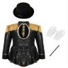 Moggemol Kids Halloween Circus Ringmaster Outfits Girls Jumpsuit for Marching Band Magician Showman Clothes Set Black 6 view 2