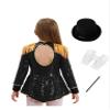 Moggemol Kids Halloween Circus Ringmaster Outfits Girls Jumpsuit for Marching Band Magician Showman Clothes Set Black 6 view 4