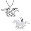 AIWENXI Horse Cremation Memorial Small Urns Pendant for Ashes Stainless Steel Pet/Human Keepsakes Cremation Jewelry Urns Necklaces for Men Women view 2