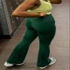 Aoxjox Flare Leggings for Women Metamorph Mid-Rise Hidden Scrunch Butt Lifting Wide Leg Yoga Pants 32" (Forest Green, Large) view 3