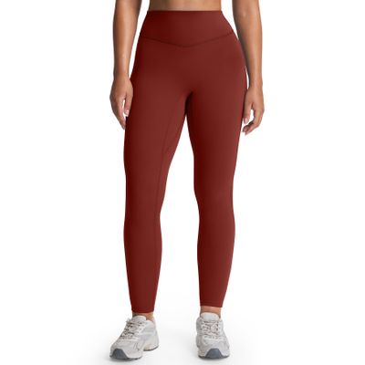 Aoxjox Womens Workout Leggings Metamorph Mid-Rise Hidden Scrunch Tummy Control Gym Training Yoga Pants 27" (Burgundy, Small)