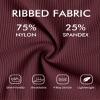 Charmo Women Athletic One Piece Swimsuit Rash Guard Zipper Racerback Scalloped Ribbed Modest Bathing Suit Wine Red XL view 4