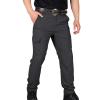 Black Work Pants for Men Lightweight Waterproof Cargo Hiking Pants Outdoor Military Combat Tactical Pants Multi Pockets Button Waist Baggy Cargo Pants for Men Loose Stretch Plus Size Carpenter Pants view 1