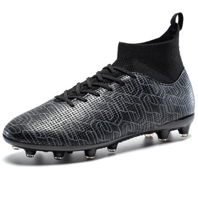 Boys Football Cleats Soccer Shoes Men Outdoor Training Zapatos De Futbol para Nios Zapatos De Futbol para Hombres,Black,US Men 5
