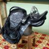 Black English Dressage Style Combination Genuine Real Leather Full Cow Indium Softie English Saddle Horses with Free Complete Bridle and Stirrups Leathers (14'') view 4