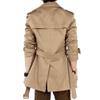 Mens Double Breasted Long Jacket Classic Notched Lapel Trench Coat Trendy Cotton Belted Length Overcoat (Khaki,5X-Large) view 3