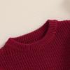 Mubineo Baby Girl Winter Clothes Basic Plain Cute Ruffle Sweater Toddler Kids Pullover Long Sleeve Newborn Sweaters (Wine Red, 0-3 Months) view 4