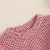 Mubineo Baby Girl Winter Clothes Basic Plain Cute Ruffle Sweater Toddler Kids Pullover Long Sleeve Newborn Sweaters (Dark Pink, 18-24 Months) view 4