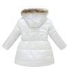 Girls' Winter Coat Waterproof Long Parka Warm Hooded Puffer Jacket with Faux Fur Kids Sherpa Lined (White, 2-3 Years) view 2